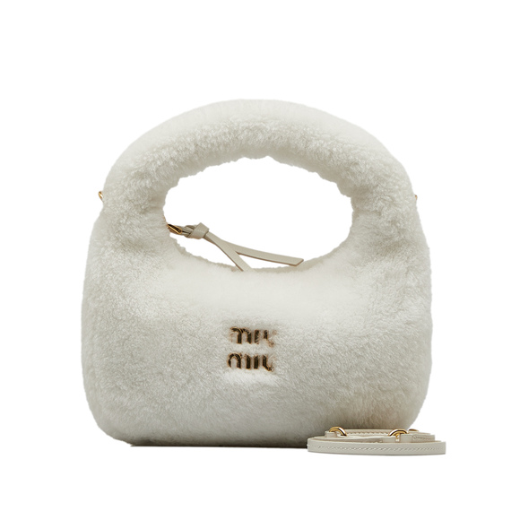 MIU MIU Mini Shearling Wander Satchel - Picture 11 of 11